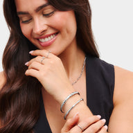 Moon and Back Bangle (Silver)