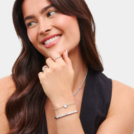 White Quartz Heart Bracelet (Silver)