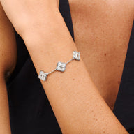 Molten Clover Custom Name Bracelet (Silver)