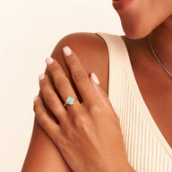 Amazonite Clover Ring (Gold)