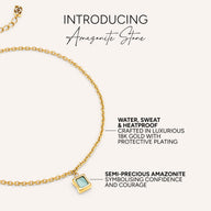 Amazonite Stone Anklet (Gold)