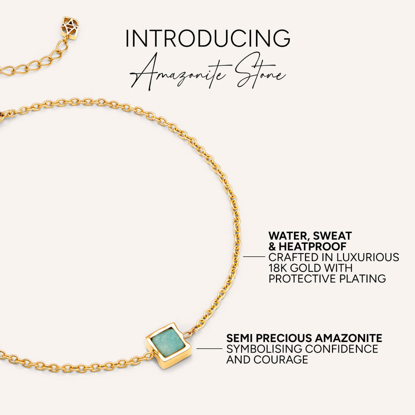 Amazonite Stone Little Luxe Bracelet (Gold)