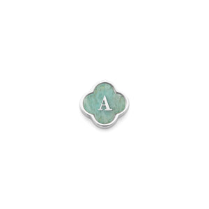 Amazonite Clover Charms (Silver) - Initials