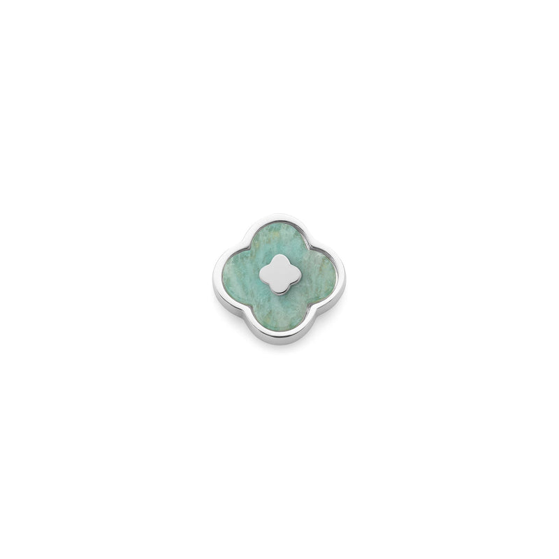 Amazonite Clover Charms (Silver) - Clover