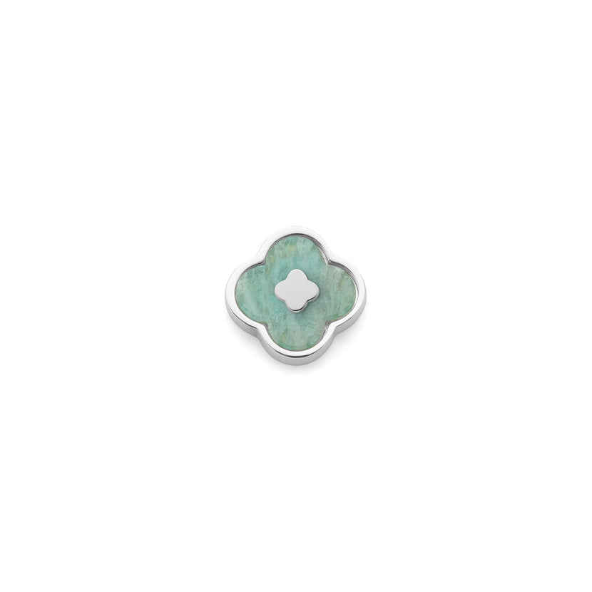 Amazonite Clover Charms (Silver) - Clover