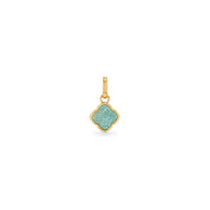 Amazonite Clover Pendant (Gold)