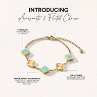 Amazonite & Fluted Clover Bracelet (Gold)