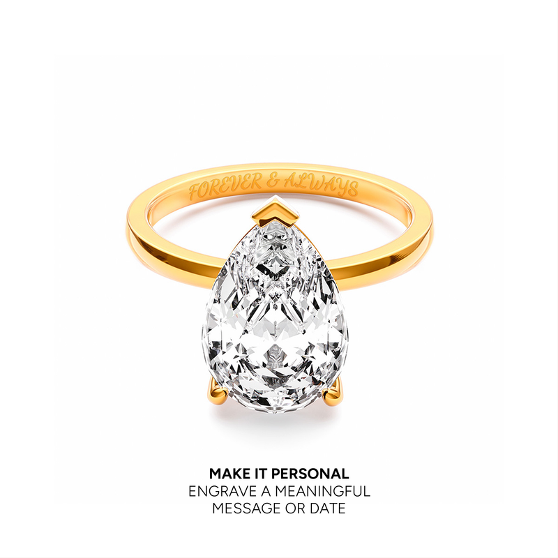 Pear Cut Solitaire Ring 2ct (Gold)