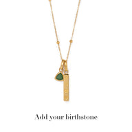 Custom Stamped Bar Pendant Necklace (Gold)