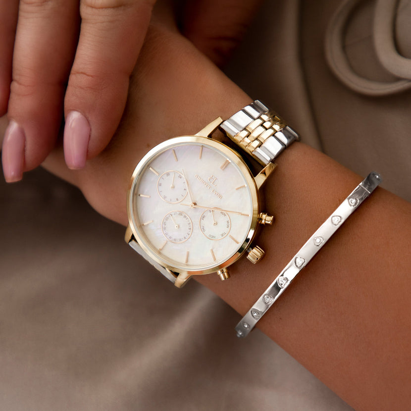 JT - Crystal Heart Bangle (Silver)