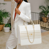 Initial Pearl Canvas Resort Bag