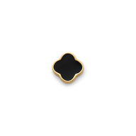 Black Enamel Clover Charms (Gold) - Plain