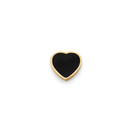 Black Enamel Clover Charms (Gold) - Heart