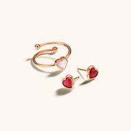 Mini Heart Birthstone Ring (Rose Gold)