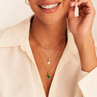 Faceted Birthstone Clover Necklace (Gold) - Updated