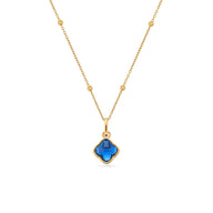Faceted Birthstone Clover Necklace (Gold) - Updated