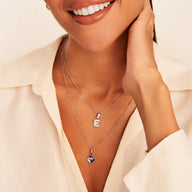 Faceted Birthstone Clover Necklace (Silver) - Updated