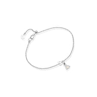 Birthstone & Little Luxe Letter Bracelet (Silver)