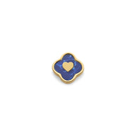 Blue Lace Agate Clover Charms (Gold) - Heart