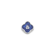 Blue Lace Agate Clover Charms (Silver) - Initials