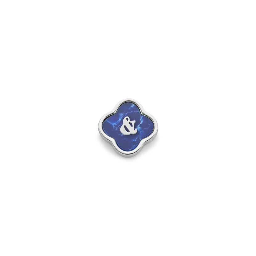 Blue Lace Agate Clover Charms (Silver) - &