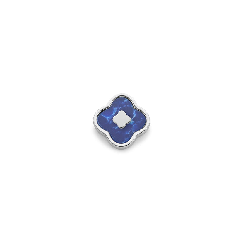 Blue Lace Agate Clover Charms (Silver) - Clover