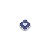Blue Lace Agate Clover Charms (Silver) - Heart