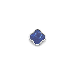 Blue Lace Agate Clover Charms (Silver) - Plain
