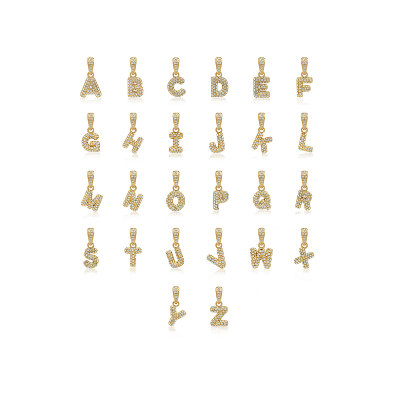 Bubble Initial Pendant (Gold)