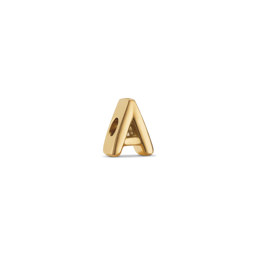 Bubble Initial Bracelet Charm (Gold)