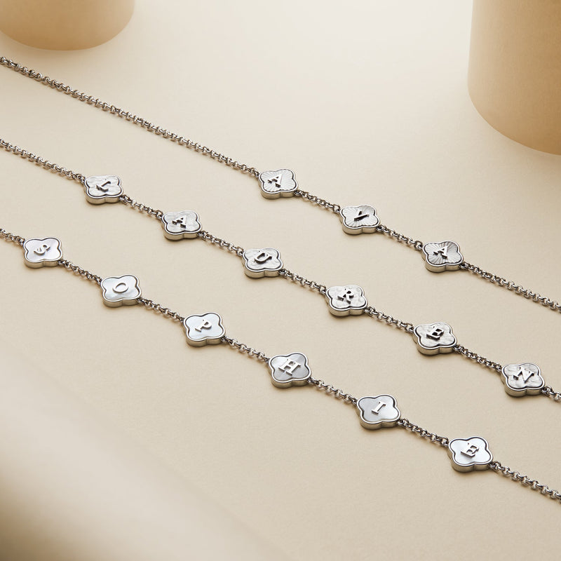 DP Copy of Clover Custom Name Necklace (Silver)