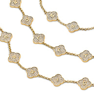 Shimmer Pavé Clover Bracelet (Gold)