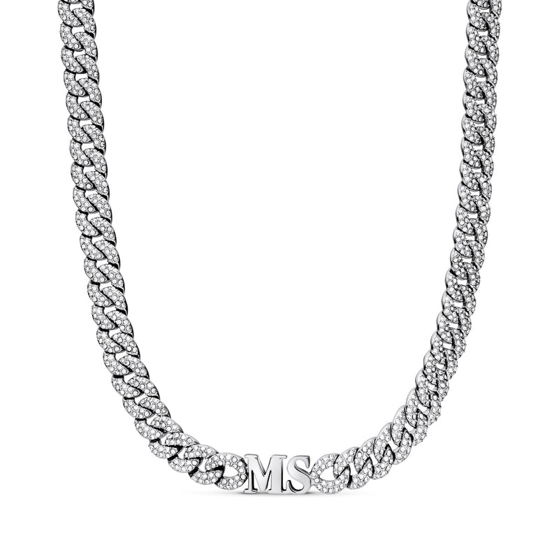 Gala Pavé Initial Choker (Silver)