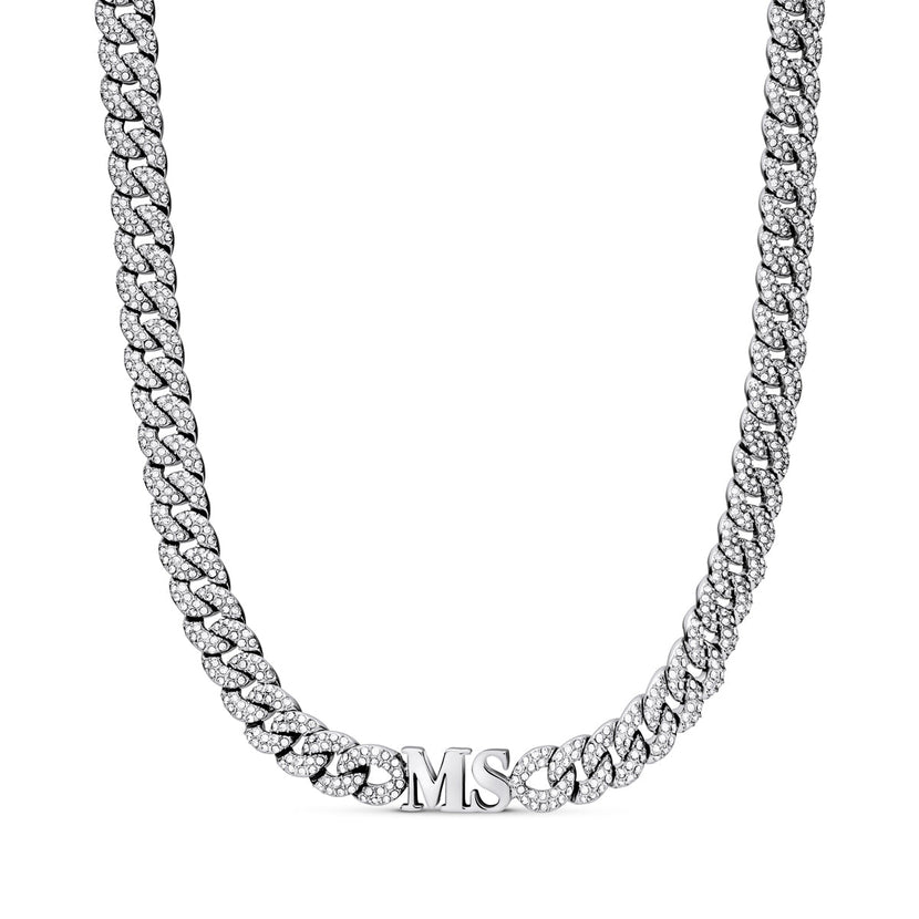 Gala Pavé Initial Choker (Silver)