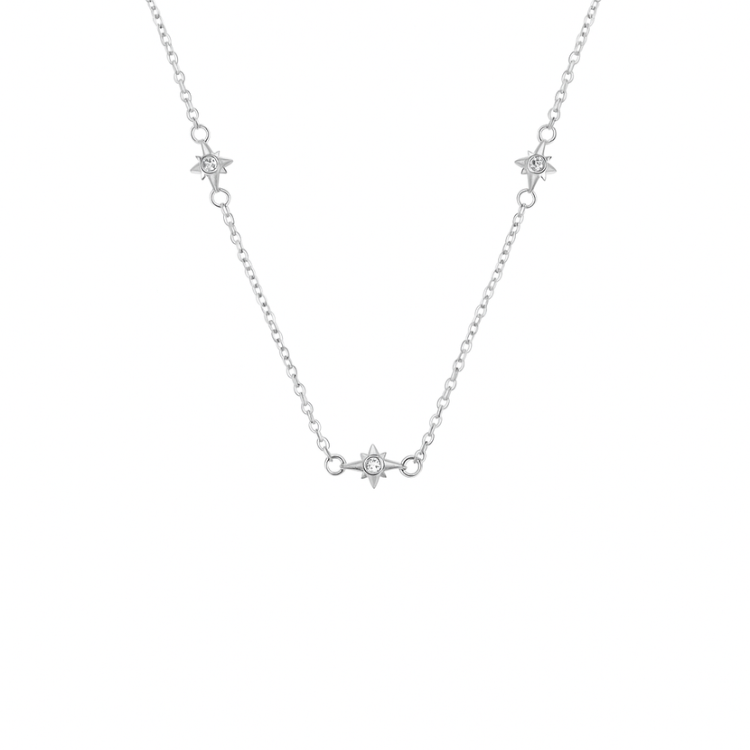Fingerprint Written In The Stars Tag Necklace (Silver)