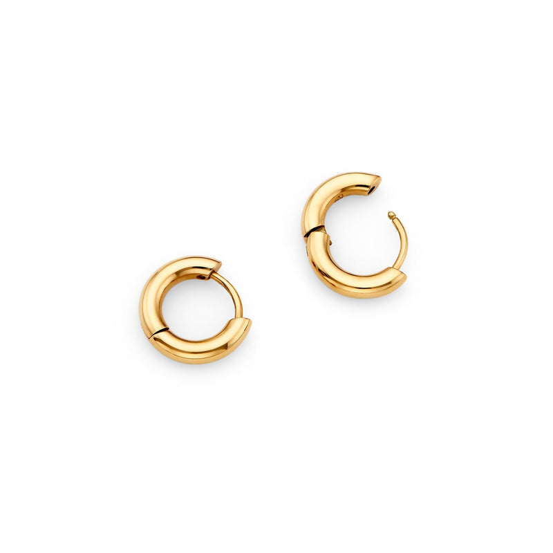 Mini Chunky Huggie Hoop Earrings (Gold)