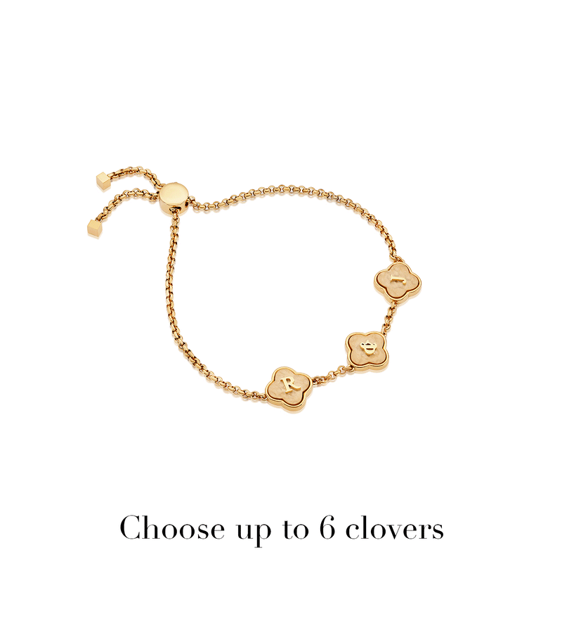 DP Copy of Clover Custom Name Bracelet (Gold)