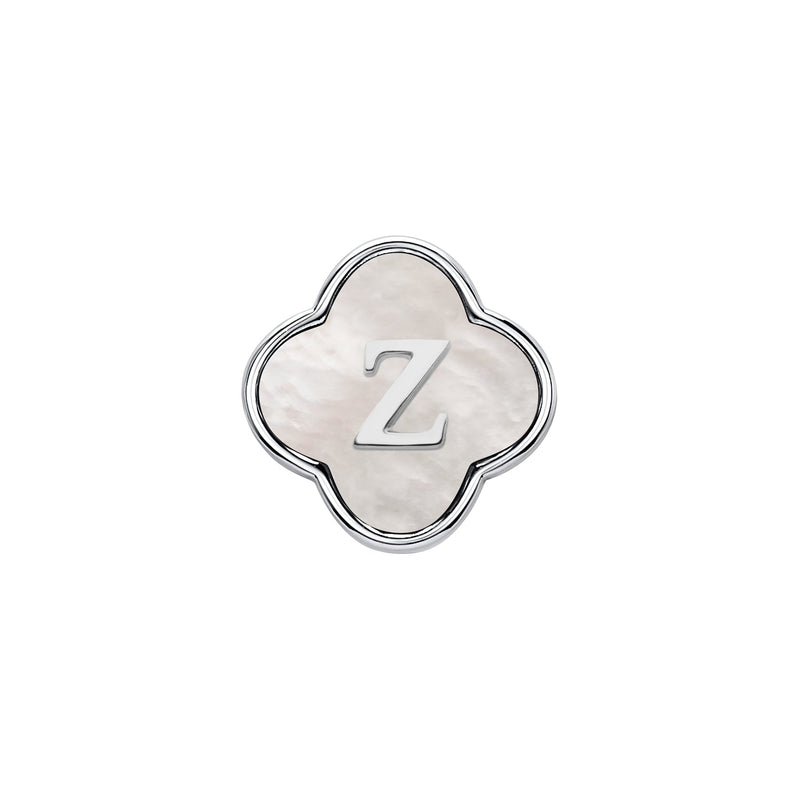 Pearl Clover Charms (Silver) - Initials