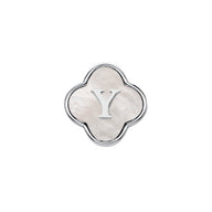 Pearl Clover Charms (Silver) - Initials