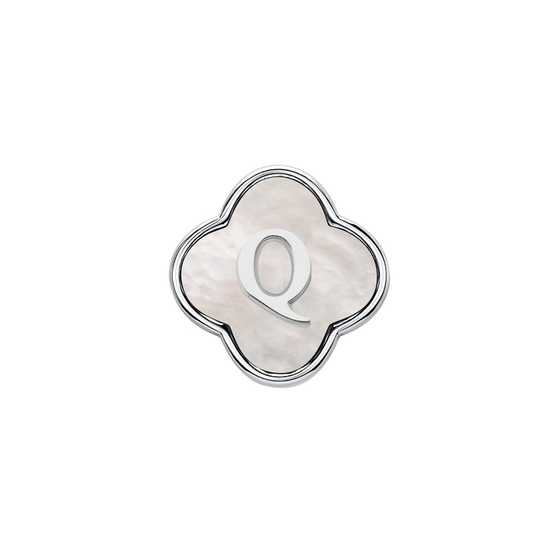 Pearl Clover Charms (Silver) - Initials