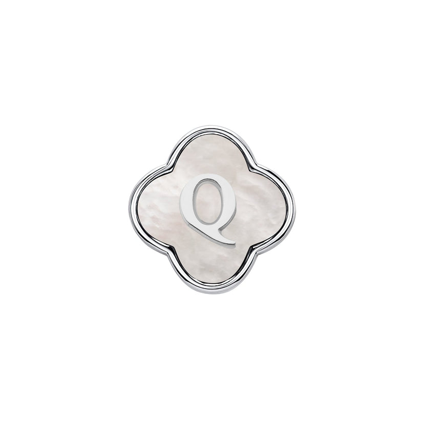 Pearl Clover Charms (Silver) - Initials