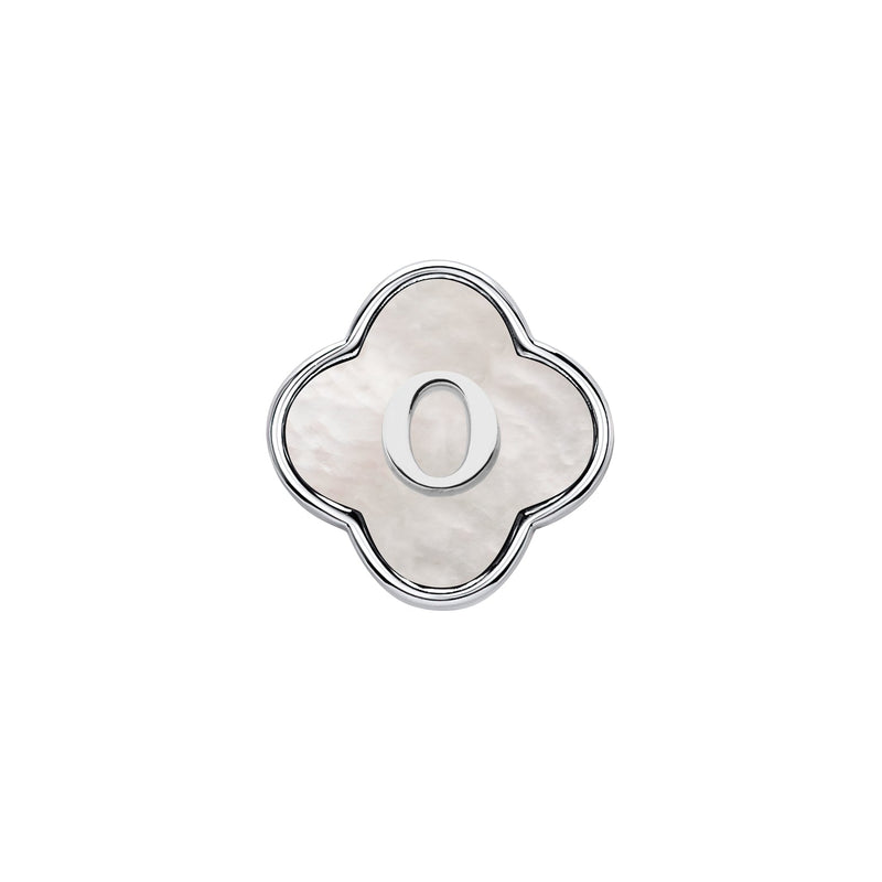 Pearl Clover Charms (Silver) - Initials