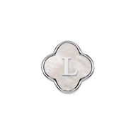 Pearl Clover Charms (Silver) - Initials