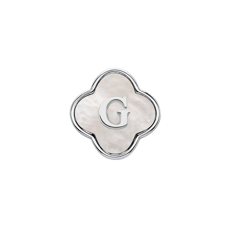Pearl Clover Charms (Silver) - Initials
