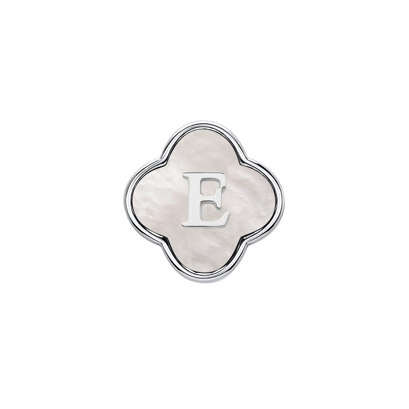 Pearl Clover Charms (Silver) - Initials