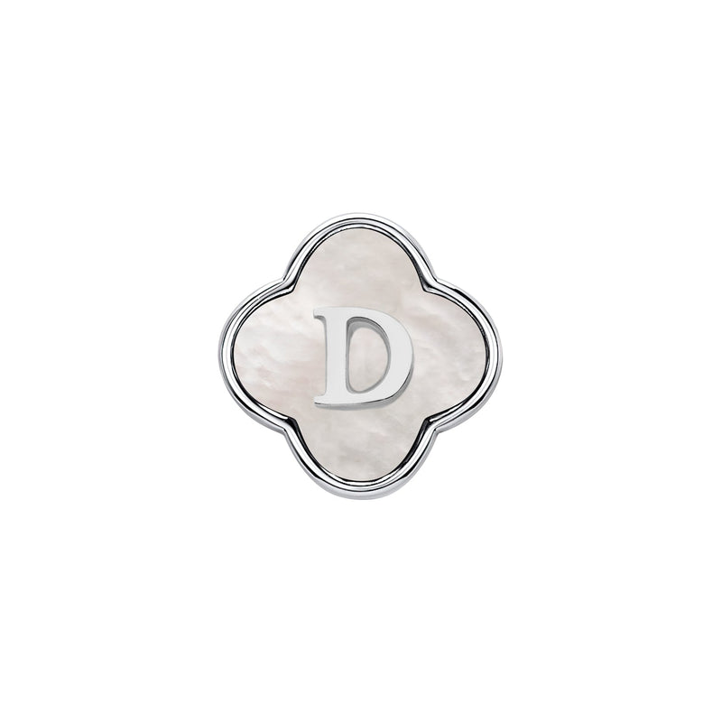 Pearl Clover Charms (Silver) - Initials