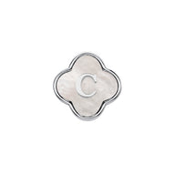 Pearl Clover Charms (Silver) - Initials