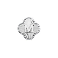 Textured Clover Charms (Silver) - Initials