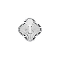 Textured Clover Charms (Silver) - Initials
