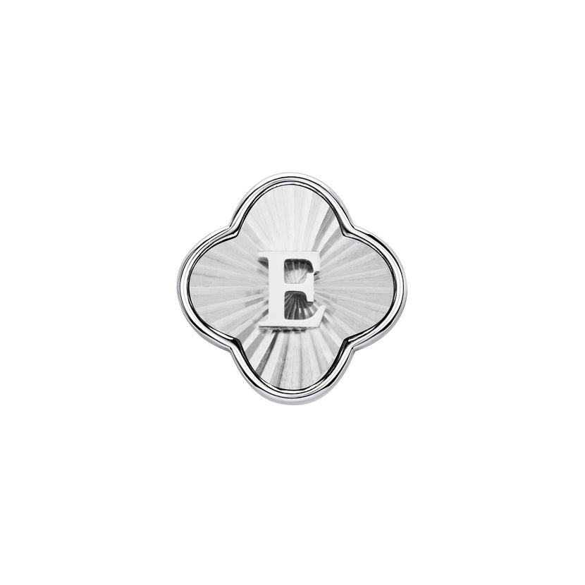 Textured Clover Charms (Silver) - Initials